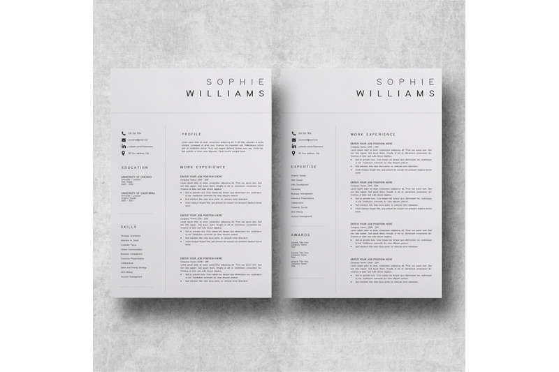 New Cv Template Professional Cv Design Sophie By Lucatheme Thehungryjpeg Com