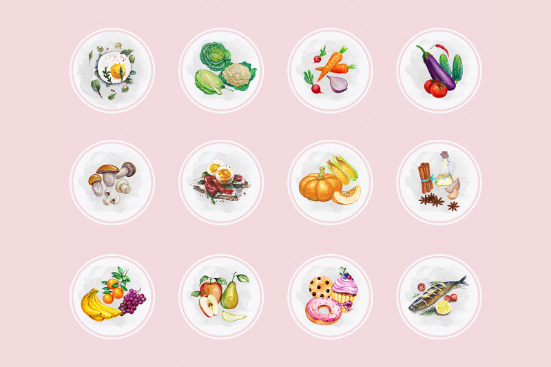 Download Food Instagram Story Icons By North Sea Studio Thehungryjpeg Com