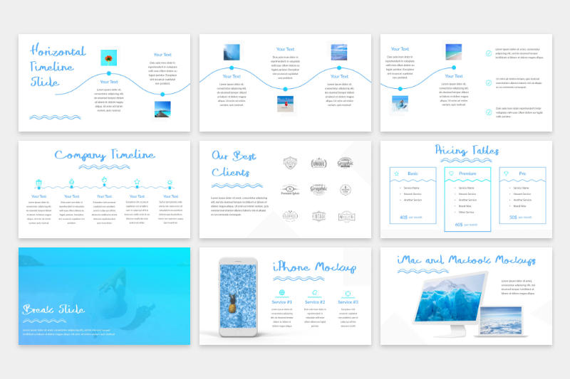 Blue Waves - PowerPoint Template By Helga_Design | TheHungryJPEG
