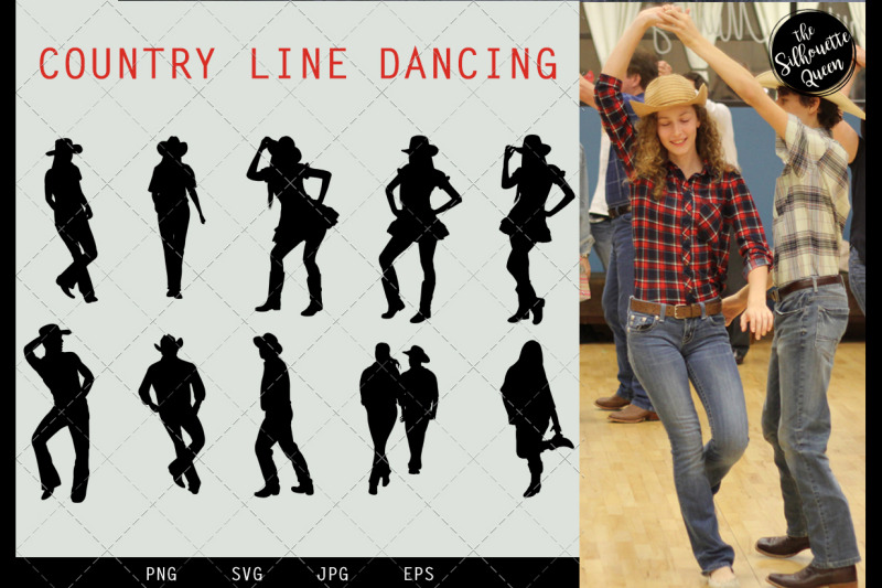 Download Country Line Dancing svg file, western svg cut file, silhouette studio By The Silhouette Queen ...