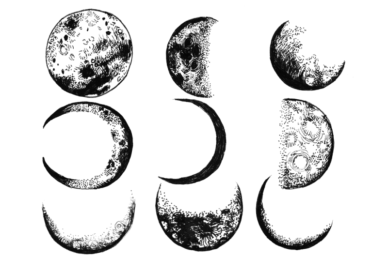 9-hand-drawn-ink-moon-phases
