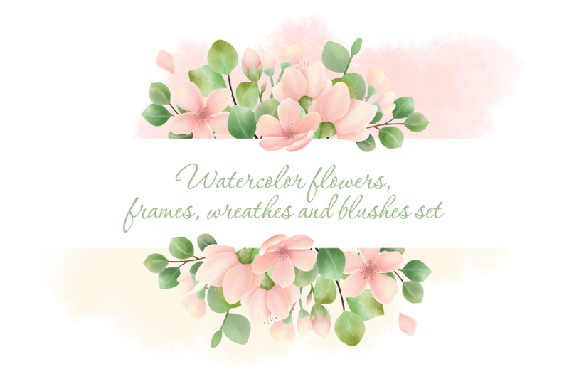 watercolor-pink-flowers-set