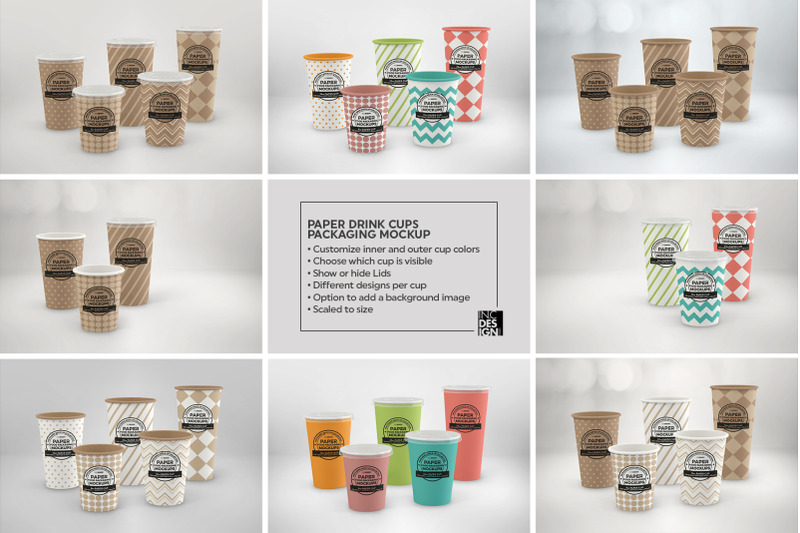 Paper Hot Drink Cups Packaging Mockup - Design Cuts