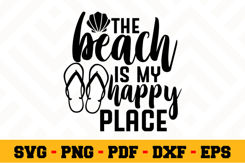 Download The beach is my happy place SVG, Beach SVG Cut File n031 ...