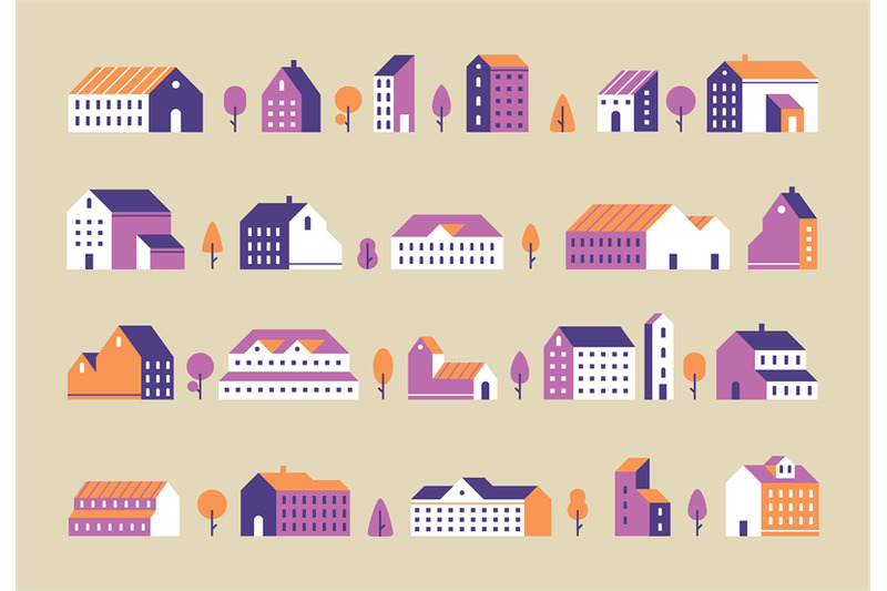 minimalism-town-buildings-geometric-minimal-residential-houses-city