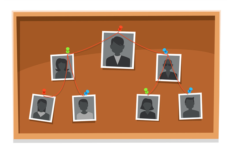 team-structure-chart-company-members-board-pinned-working-team-photo