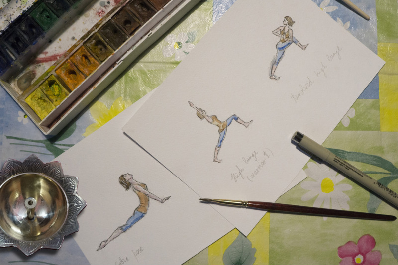 watercolor-yoga-postures-vector-set
