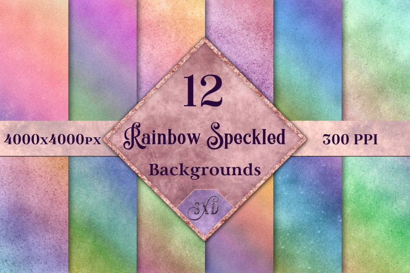 rainbow-speckled-backgrounds-12-image-textures-set