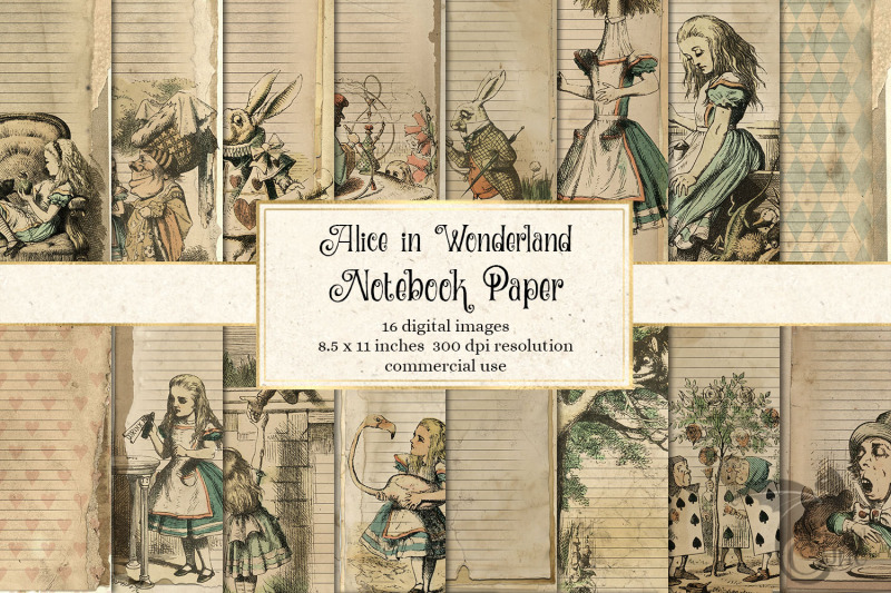 alice-in-wodnerland-notebook-paper