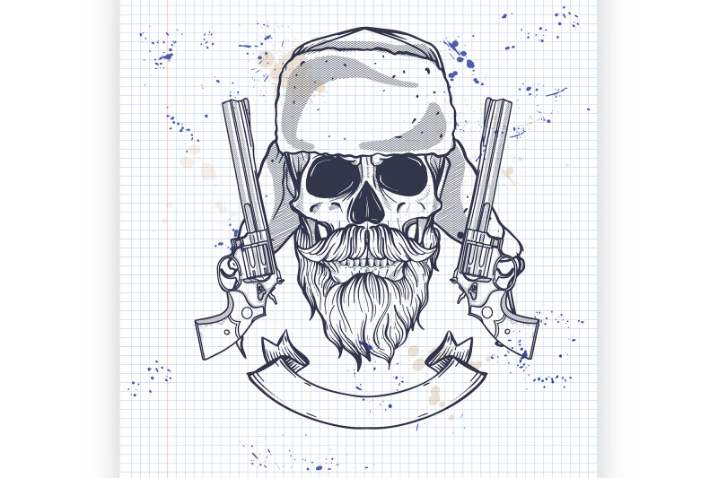 hand-drawn-hunter-skull