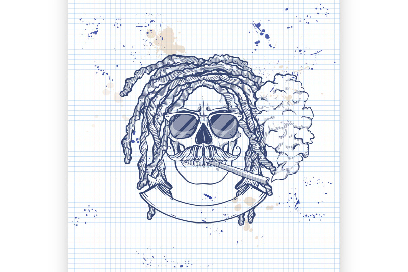 sketch-skull-with-dreadlocks