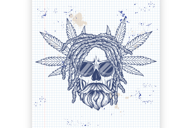 sketch-skull-with-dreadlocks