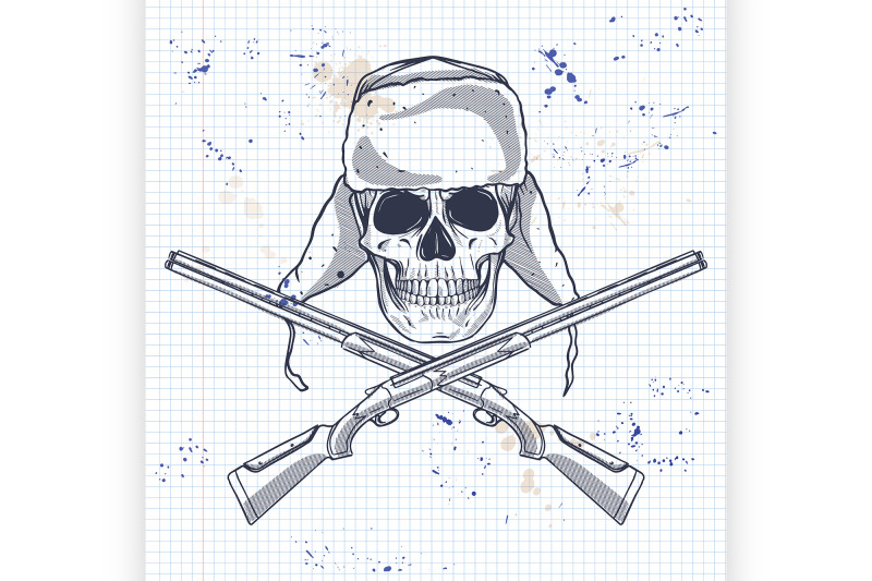 hand-drawn-hunter-skull