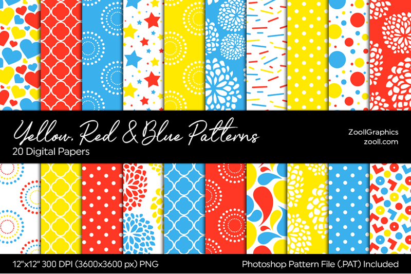 yellow-red-and-blue-digital-papers