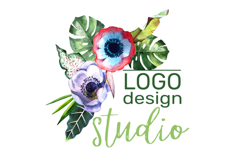 logo-with-tropical-flowers-watercolor-png