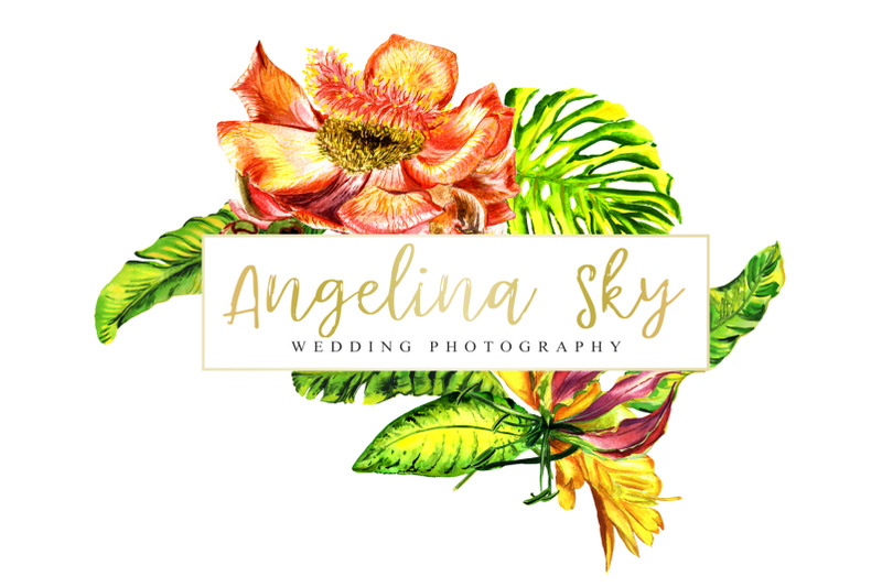 logo-with-tropical-flowers-watercolor-png