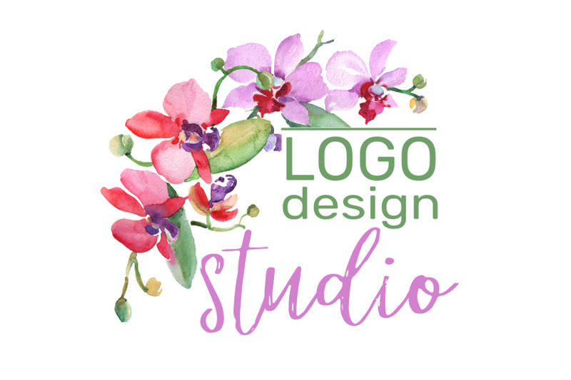 logo-with-beautiful-orchids-watercolor-png