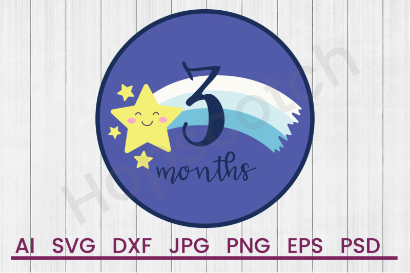three-months-svg-file-dxf-file