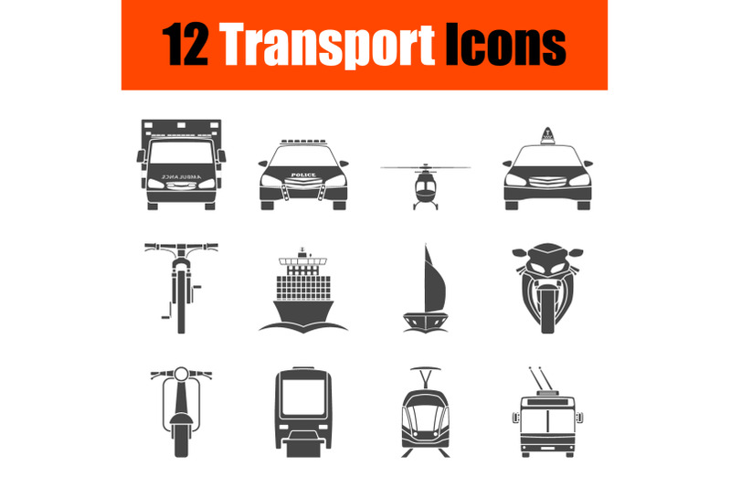 transportation-icon-set-in-front-view