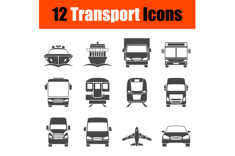 transportation-icon-set-in-front-view