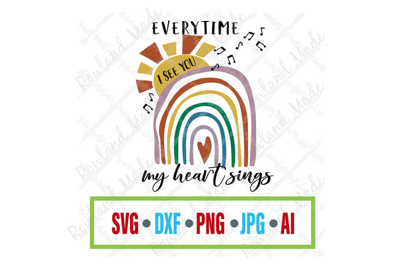 Download Every time I see you my heart sings SVG Rainbow svg By ...