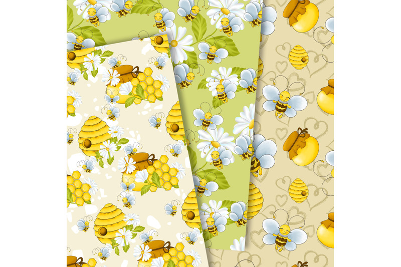 cute-bee-digital-paper
