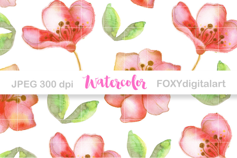 Digital Paper Floral Pink Scrapbook By FOXYdigitalart