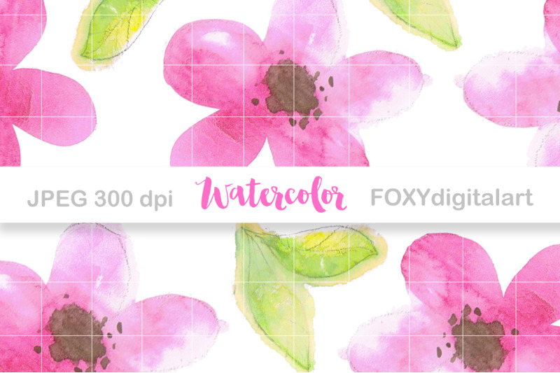 watercolor-flowers-digital-paper-scrapbook