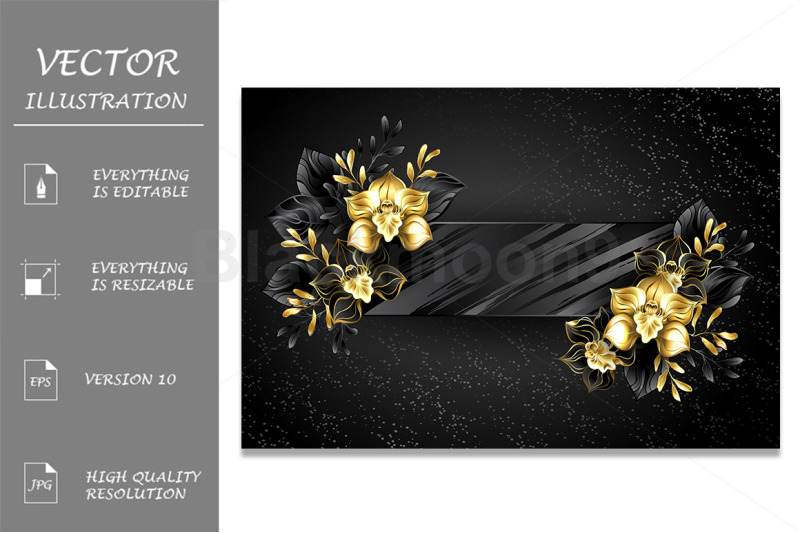 textured-banner-with-black-orchids