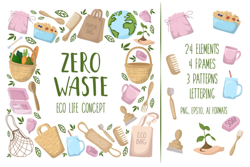 zero-waste-collection-vector-set