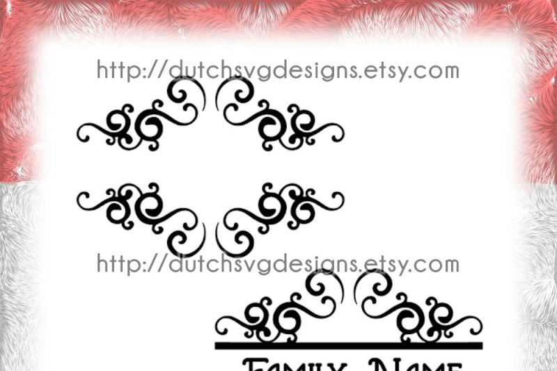 Download 2 Swirly split border cutting files for monograms and ...