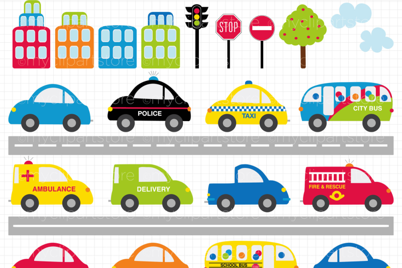 city-transportation-cars-vector-clipart