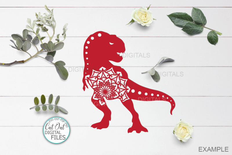 Download Mandala Floral Dinosaurs Bundle cut out templates svg dxf ...