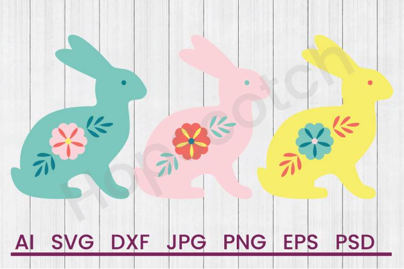 Download Easter Bunny Border - SVG File, DXF File By Hopscotch ...
