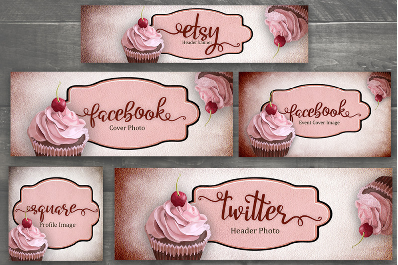 premade-social-media-template-banners-with-copy-space-and-cupcake