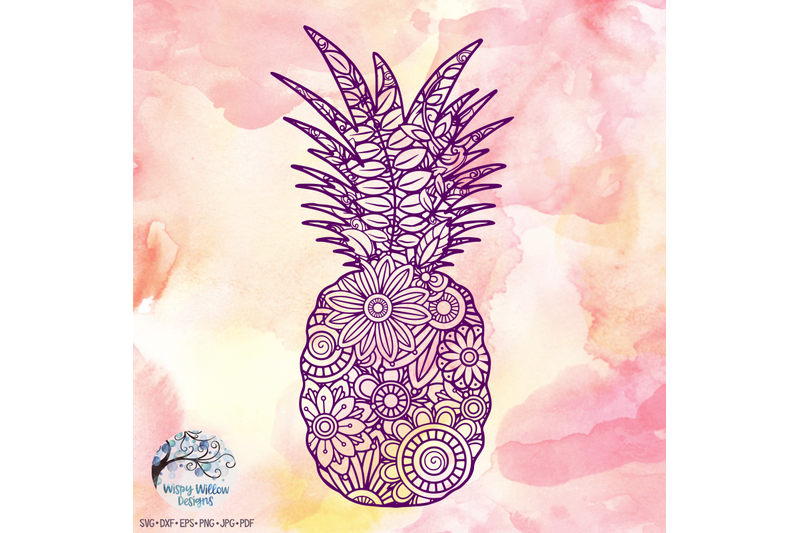 Download Pineapple Zentangle SVG | Summer SVG Cut File By Wispy Willow Designs | TheHungryJPEG.com