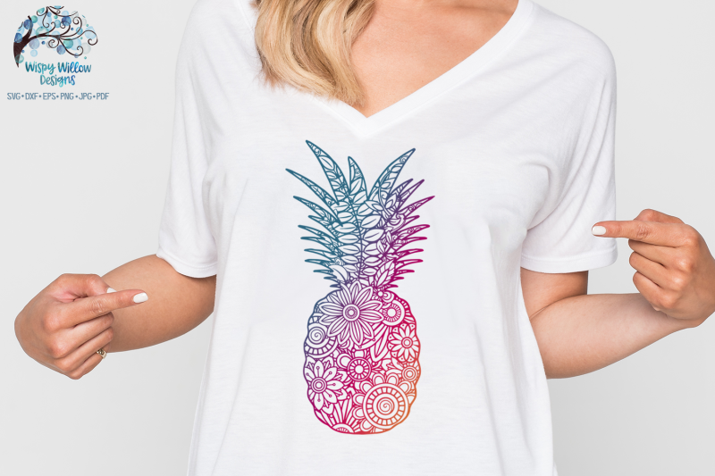 Download Pineapple Zentangle Svg Summer Svg Cut File By Wispy Willow Designs Thehungryjpeg Com
