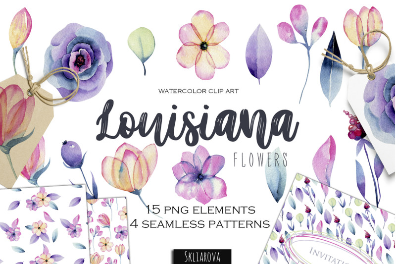 louisiana-flowers-elements-patterns