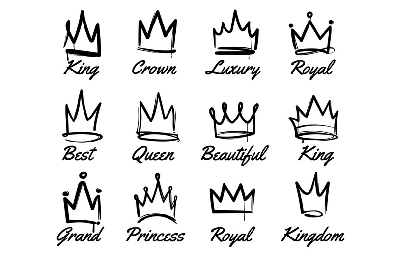 vector-crown-logo-hand-drawn-graffiti-sketch-and-signs-collections-b