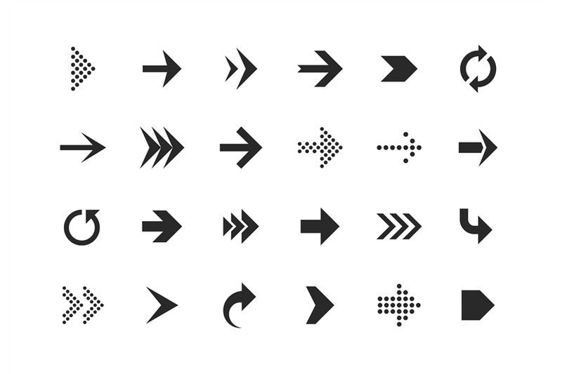 arrow-icons-arrows-set-up-pointer-right-curve-down-direction-left-cur