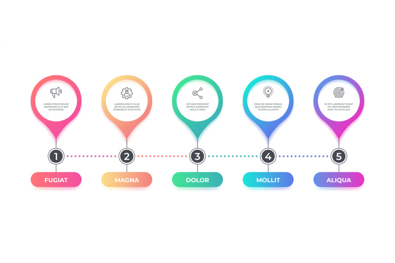 step-infographic-5-options-timeline-flow-chart-business-graphic-elem