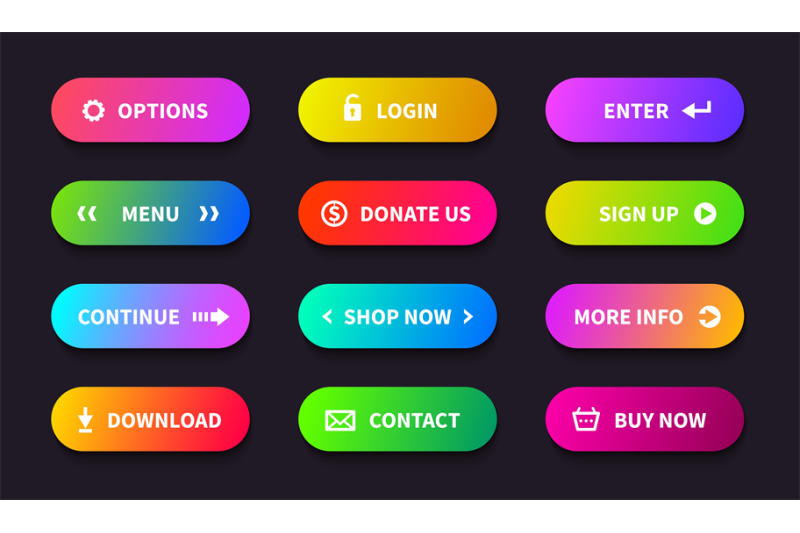 gradient-action-button-shop-download-banner-flat-oval-interface-web