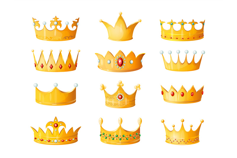 cartoon-crown-golden-emperor-prince-queen-royal-crowns-diamond-corona