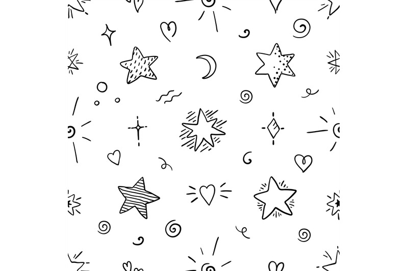 doodle-star-seamless-pattern-magic-party-sketch-elements-decorative