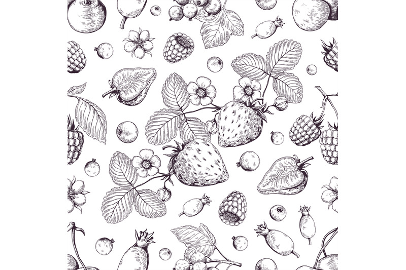 hand-drawn-berries-pattern-vintage-forest-cherry-strawberry-blackberr