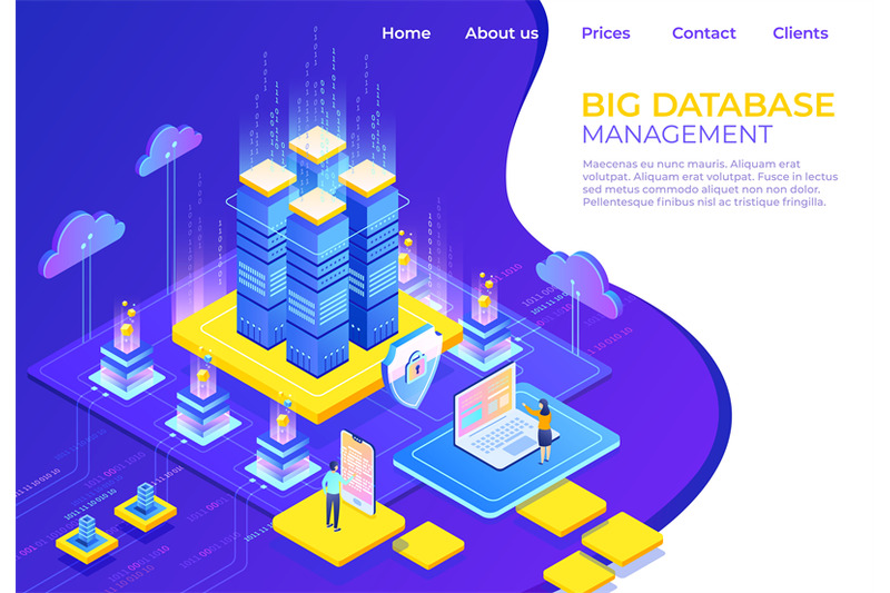 database-isometric-concept-server-business-technology-landing-page-b