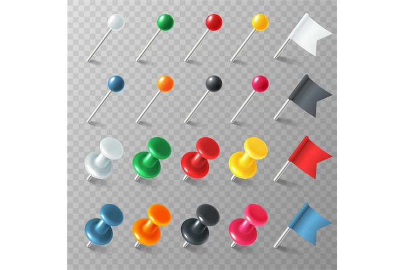 pins-flags-tacks-colored-pointer-marker-pin-flag-tack-pinned-board-pu