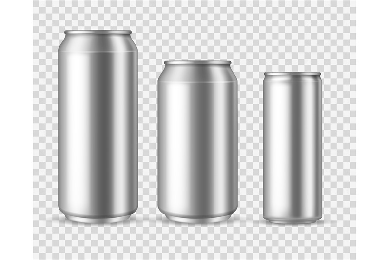 Download Realistic aluminum cans. Blank metallic can drink beer soda water juic By YummyBuum ...
