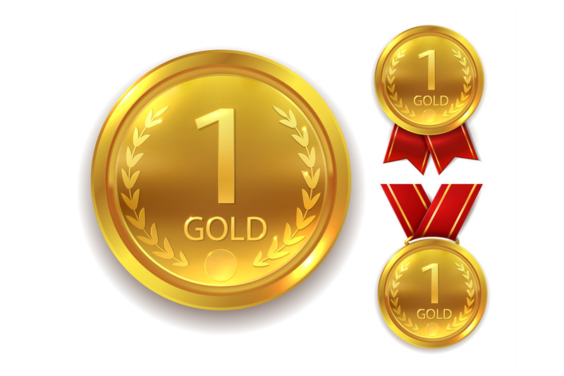 Download Realistic award medal. Winner gold medal for first place ...