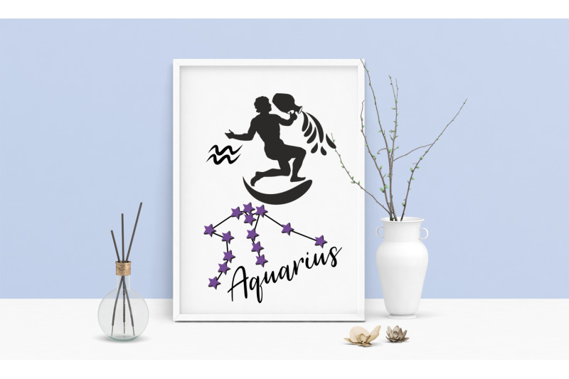 aquarius-zodiac-poster-digital-art-prints-beautiful-printable-art